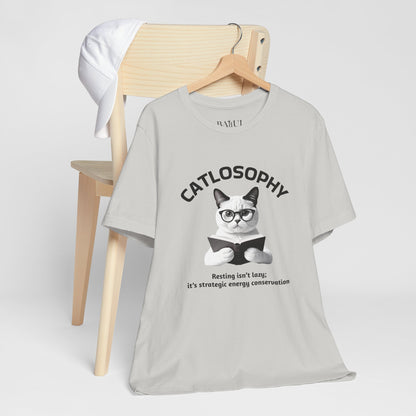 Catlosophy Unisex Jersey Short Sleeve Tee –  "Resting isn't Lazy" Design
