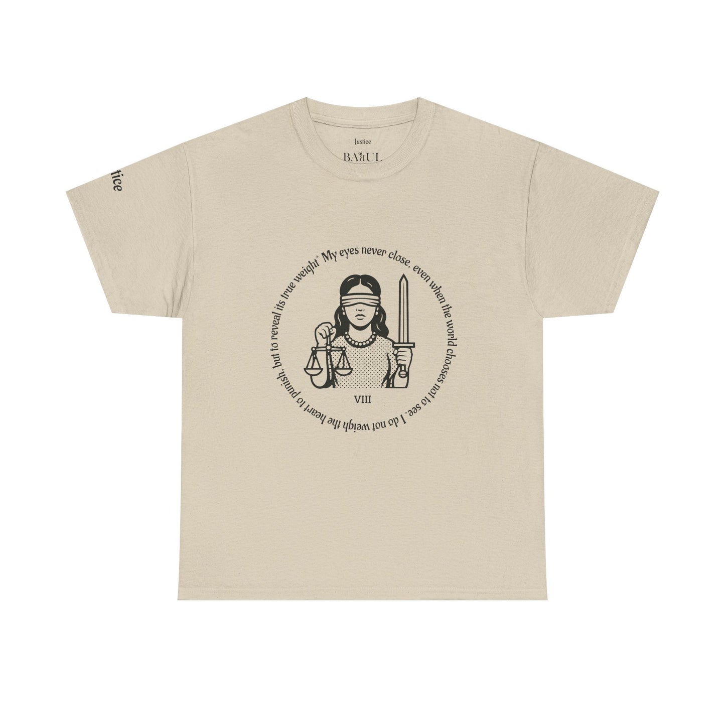 Justice - ArcanaPop T-Shirt – Where Tarot Magic Meets Pop Art