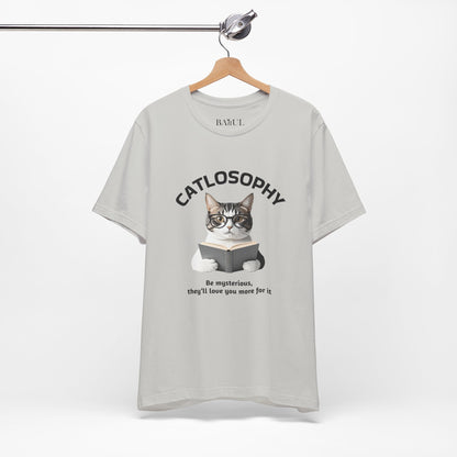 Catlosophy Unisex Jersey Short Sleeve Tee –  "Be mysterious" Design