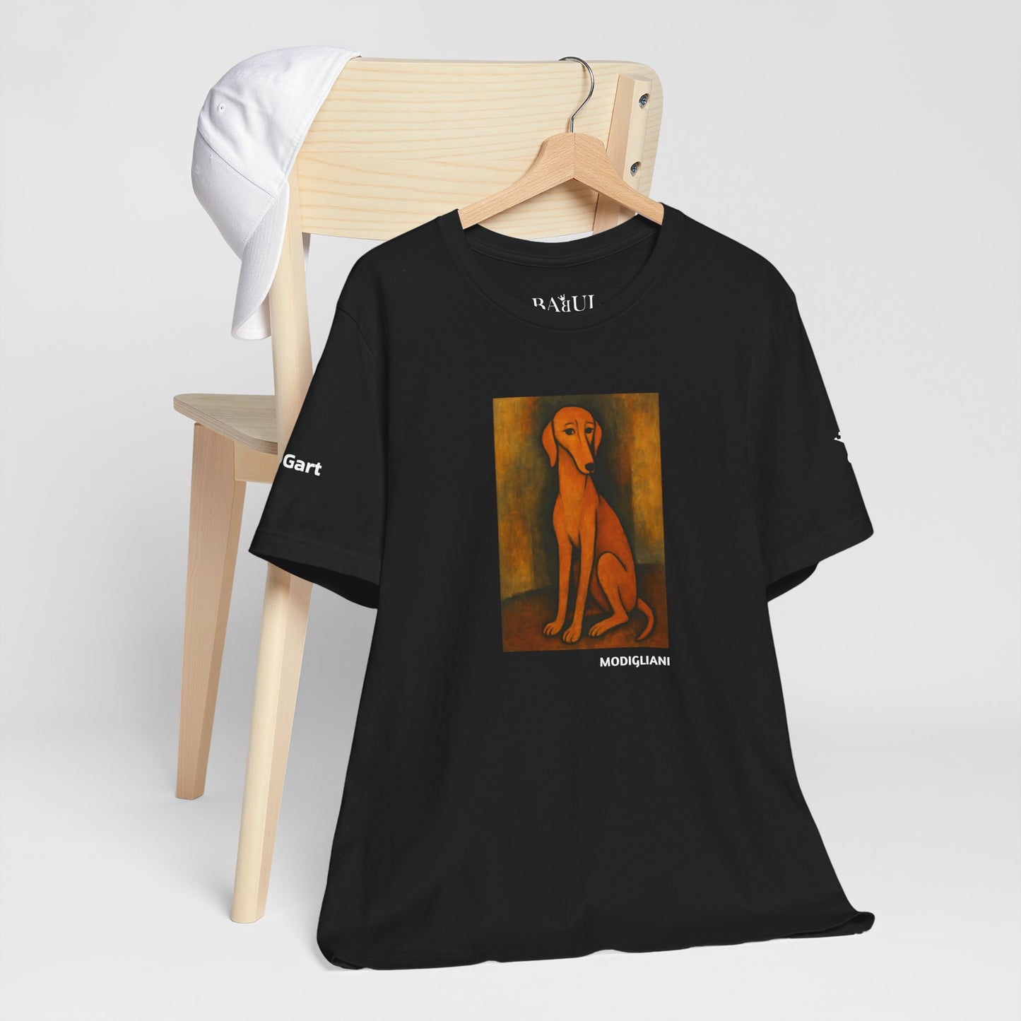 DOGART Unisex Jersey DOG T-Shirt - MODIGLIANI - Iconic Painting Reimagined with Dogs