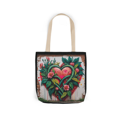 Artistic Surge - Eco-Friendly Canvas Tote Bag - FLOWERED HEARTS