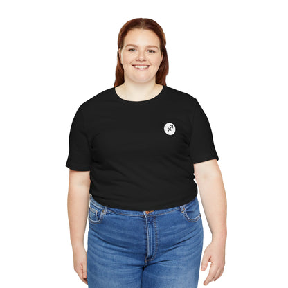 Sagittarius - Gothic Zodiac T-Shirt. Blue graphic on the back.  Zodiac in the Shadows