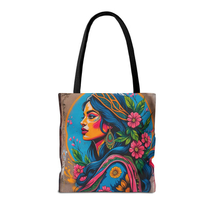 Artistic Surge - Eco-Friendly Canvas Tote Bag - FLOWERING WOMAN