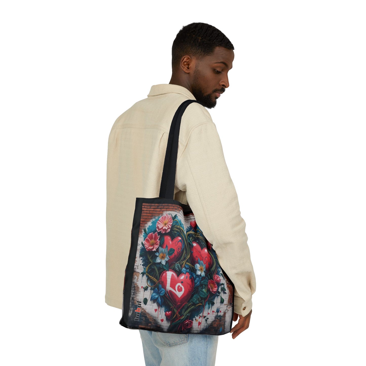 Artistic Surge - Eco-Friendly Canvas Tote Bag - LOVE HEARTS