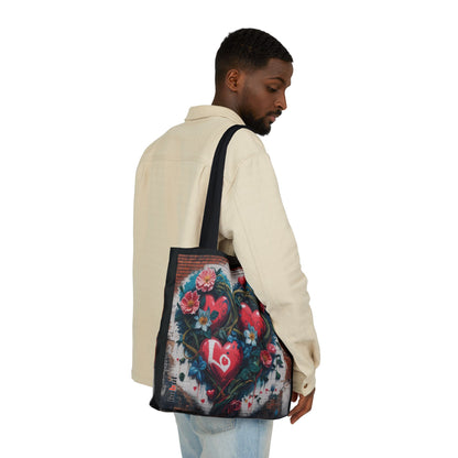 Artistic Surge - Eco-Friendly Canvas Tote Bag - LOVE HEARTS