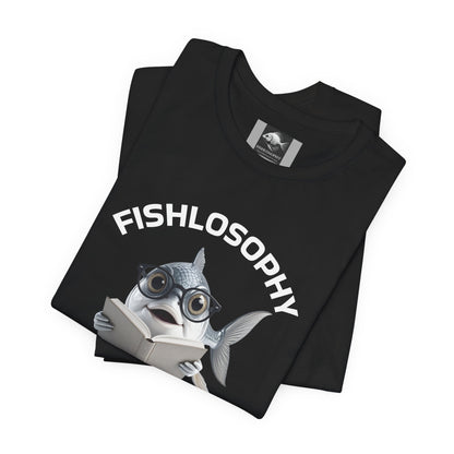 Fishlosophy Unisex Jersey Short Sleeve Tee –  Only Dead Fish go with the Flow