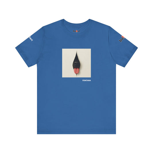 DOGART Unisex Jersey Cat T-Shirt - FONTANA - Iconic Painting Reimagined with Dogs