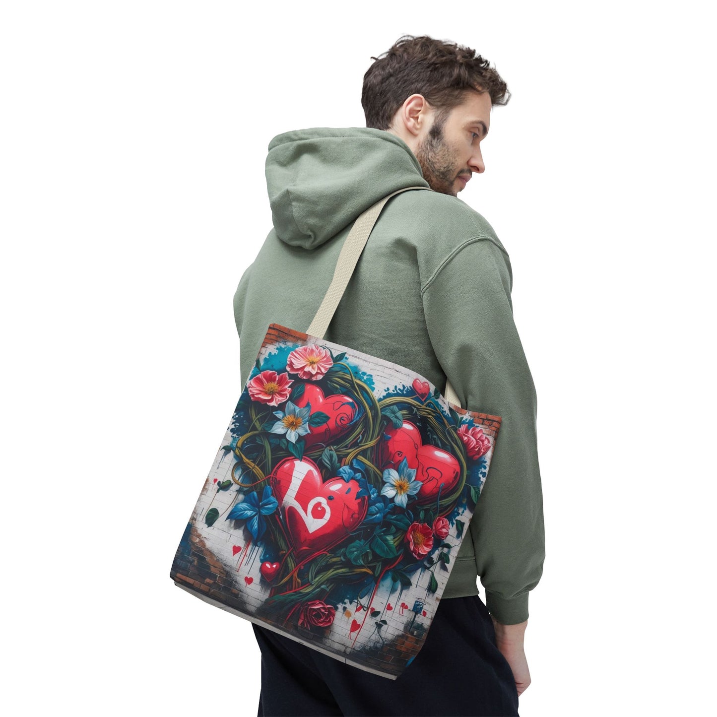Artistic Surge - Eco-Friendly Canvas Tote Bag - HEARTS OF LOVE