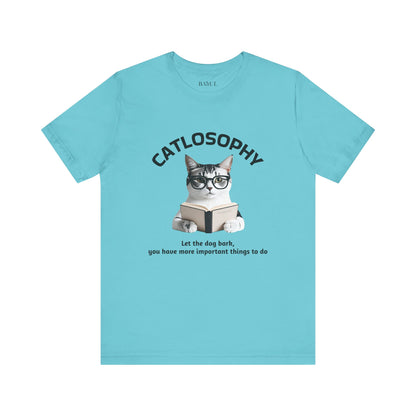 Catlosophy Unisex Jersey Short Sleeve Tee –  "Let the dog bark" Design