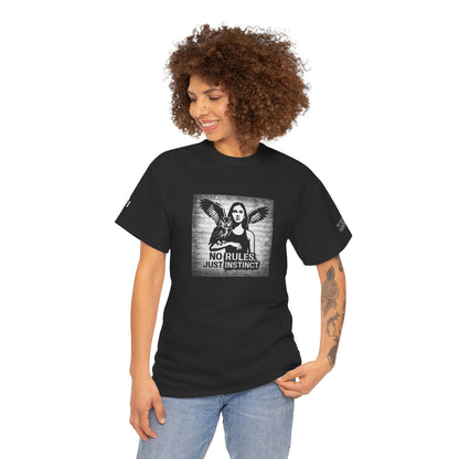 Rebel Graphic Tee - Unisex Heavy Cotton T-Shirt for the Wild at Heart. Rebel Tees, Born to Be Worn - NO RULES, JUST INSTINCT