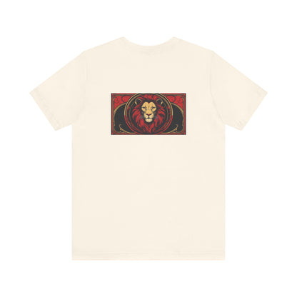 Leo - Gothic Zodiac, Red Graphic on the back T-Shirt. Zodiac in the Shadows