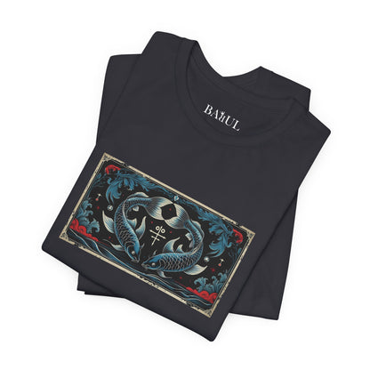 Pisces - Gothic Zodiac T-Shirt. Zodiac in the Shadows