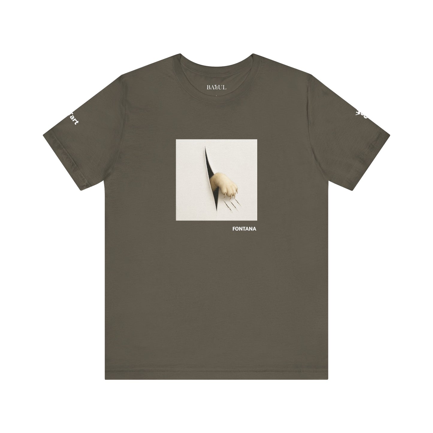 CATART Unisex Jersey Cat T-Shirt - FONTANA - Iconic Painting Reimagined with Cats