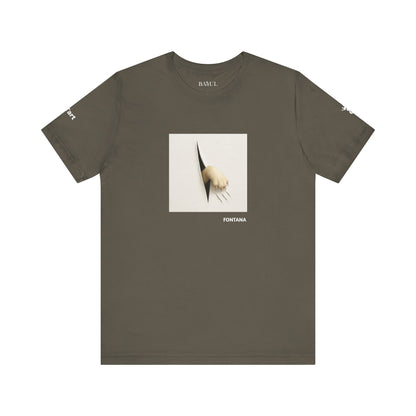 CATART Unisex Jersey Cat T-Shirt - FONTANA - Iconic Painting Reimagined with Cats