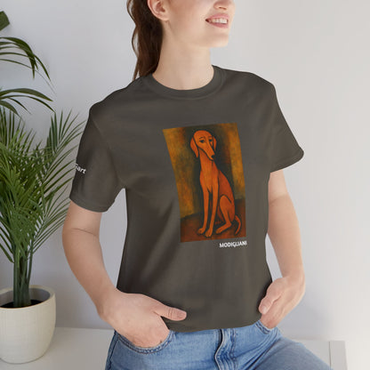 DOGART Unisex Jersey DOG T-Shirt - MODIGLIANI - Iconic Painting Reimagined with Dogs