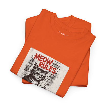 Rebel Graphic Tee - Unisex Heavy Cotton T-Shirt for the Wild at Heart. Rebel Tees, Born to Be Worn - MEOW RULES