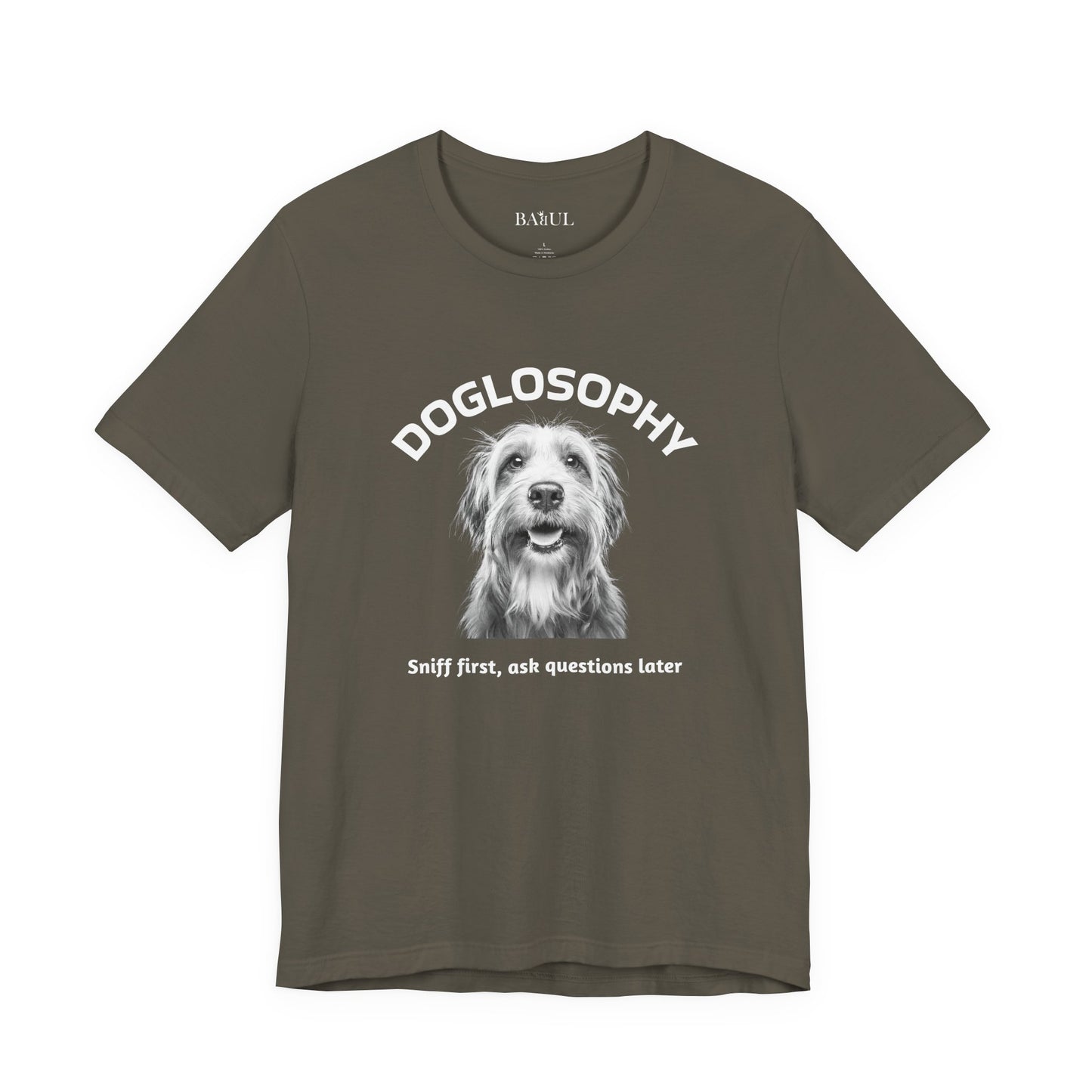 Doglosophy Unisex Jersey Short Sleeve Tee –  "Sniff first, ask questions later" Design