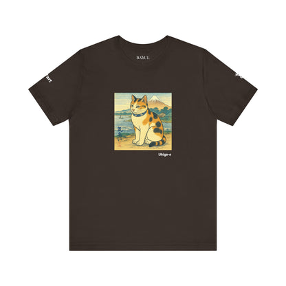 CATART Unisex Jersey Cat T-Shirt - UKIYO-E Japanese art Style - Iconic Painting Reimagined with Cats