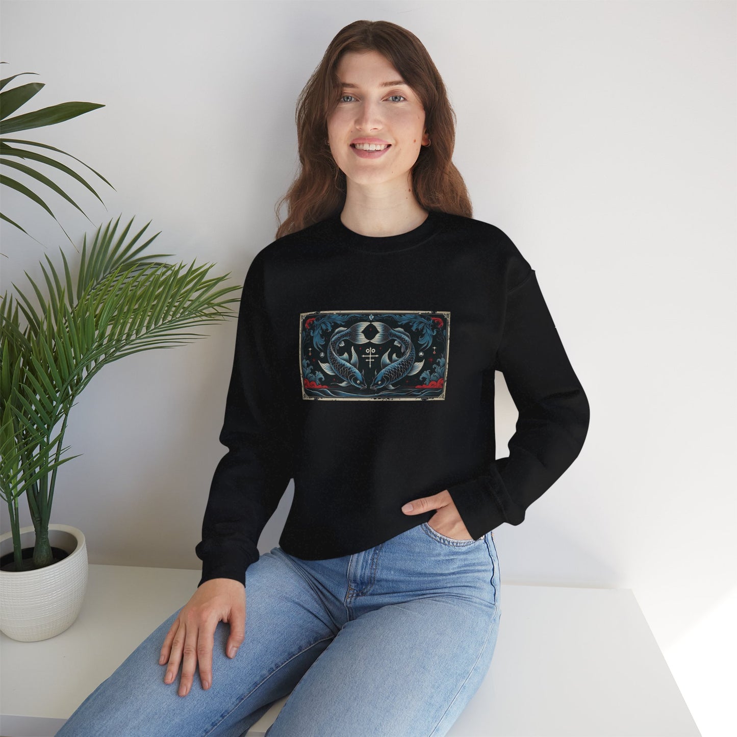 Pisces - Gothic Zodiac Blue Sweatshirt