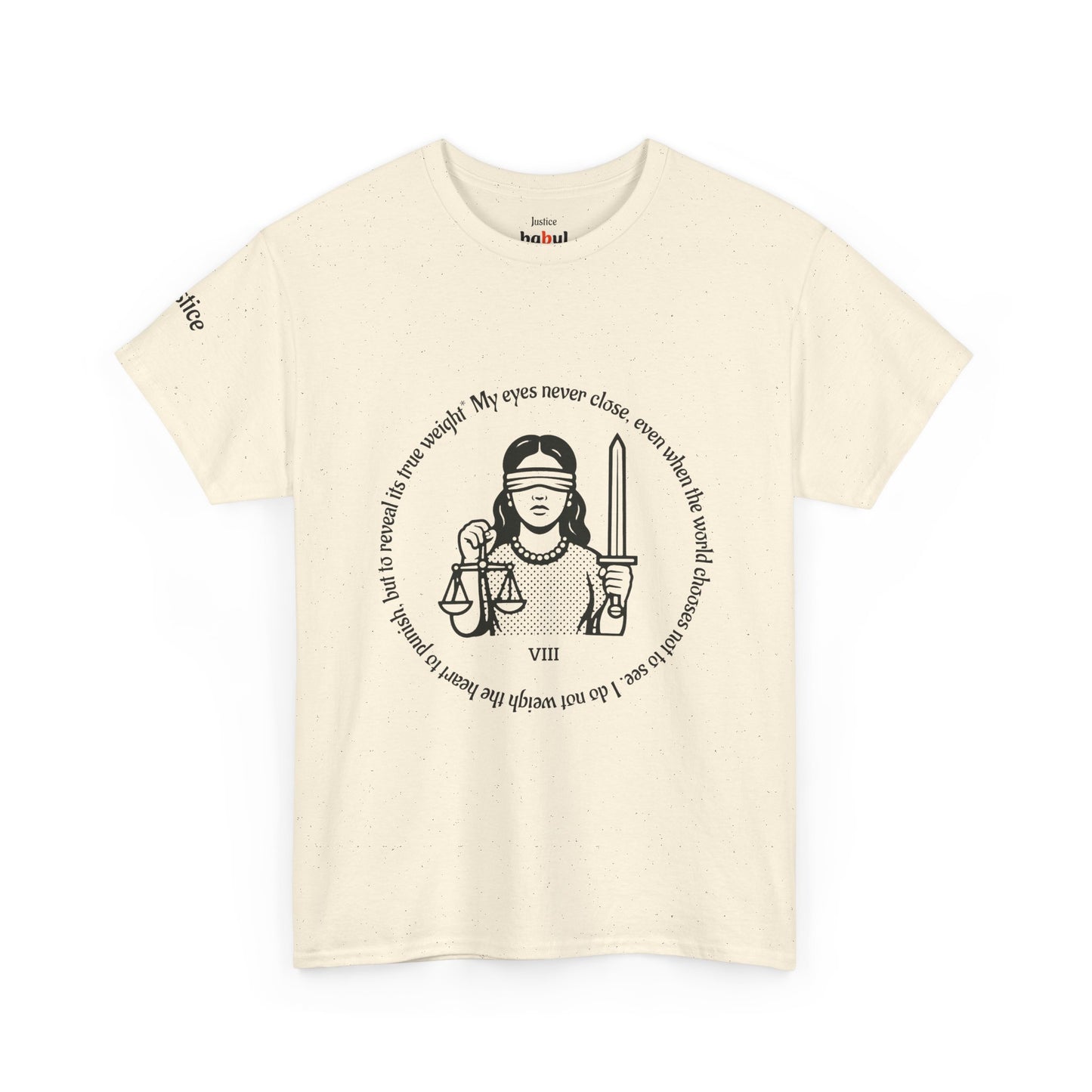 Justice - ArcanaPop T-Shirt – Where Tarot Magic Meets Pop Art