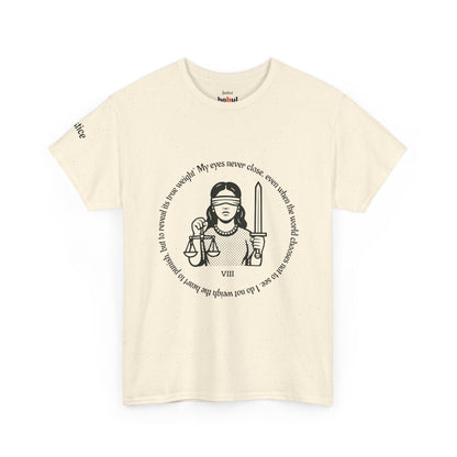 Justice - ArcanaPop T-Shirt – Where Tarot Magic Meets Pop Art