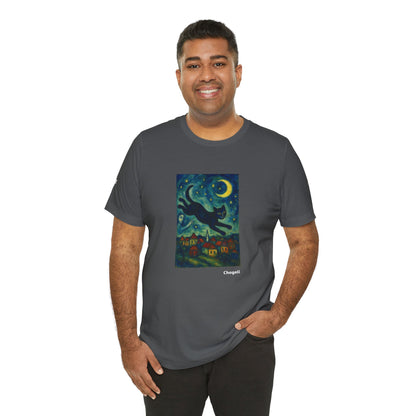 CATART Unisex Jersey Cat T-Shirt - MARC CHAGALL - Iconic Painting Reimagined with Cats