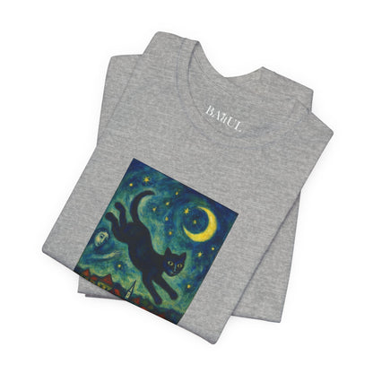 CATART Unisex Jersey Cat T-Shirt - MARC CHAGALL - Iconic Painting Reimagined with Cats
