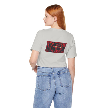 Sagittarius - Gothic Zodiac, Red Graphic on the back T-Shirt. Zodiac in the Shadows