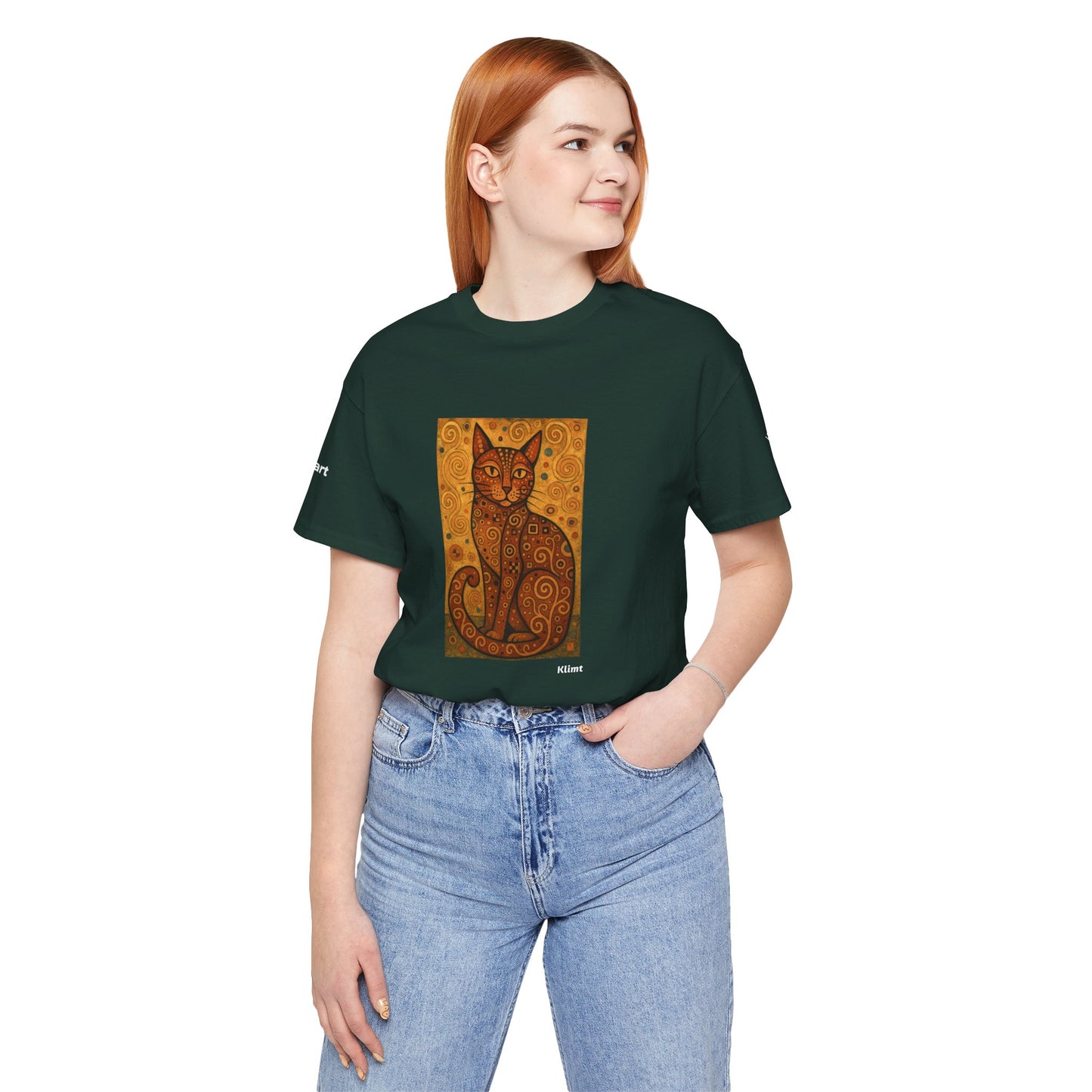 CATART Unisex Jersey Cat T-Shirt - KLIMT - Iconic Painting Reimagined with Cats