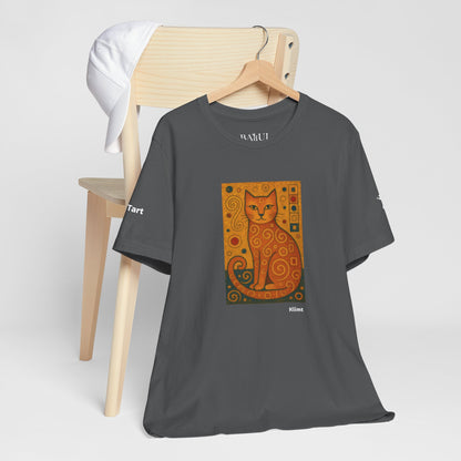 CATART Unisex Jersey Cat T-Shirt - KLIMT - Iconic Painting Reimagined with Cats