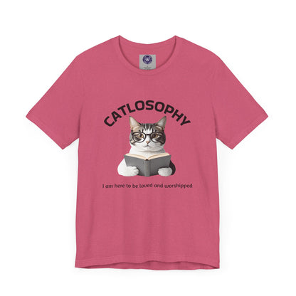 Catlosophy Unisex Jersey Short Sleeve Tee – "I am here to be loved" Design - BABUL T-Shirts