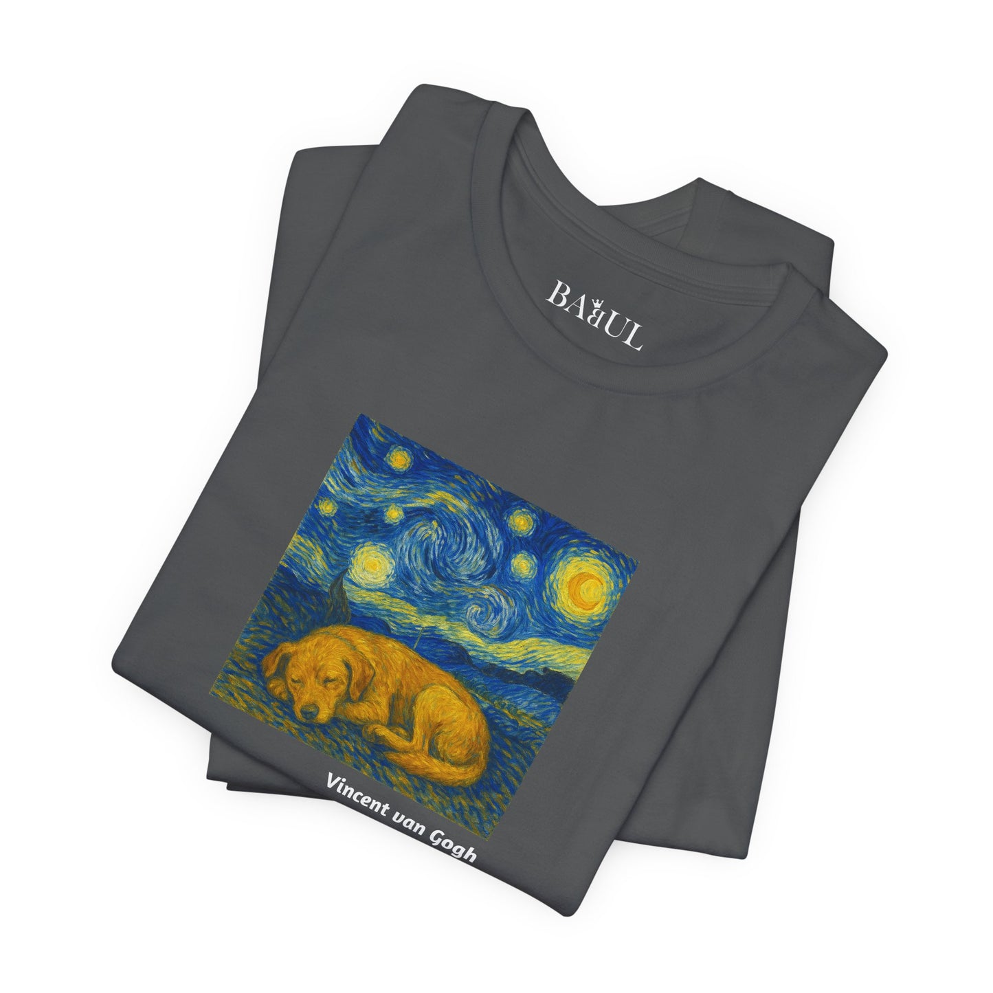 DOGART Unisex Jersey Dog T-Shirt - VAN GOGH - Iconic Painting Reimagined with Dogs