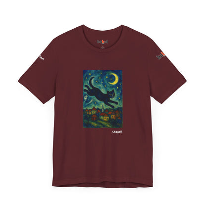 CATART Unisex Jersey Cat T-Shirt - MARC CHAGALL - Iconic Painting Reimagined with Cats