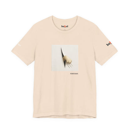 CATART Unisex Jersey Cat T-Shirt - FONTANA - Iconic Painting Reimagined with Cats