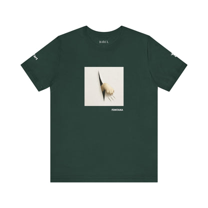 CATART Unisex Jersey Cat T-Shirt - FONTANA - Iconic Painting Reimagined with Cats