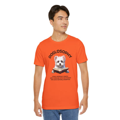 Doglosophy Unisex Jersey Short Sleeve Tee –  "A Dog's wisdom is simple" Design