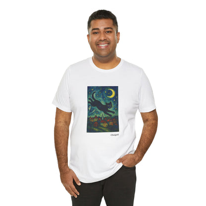 CATART Unisex Jersey Cat T-Shirt - MARC CHAGALL - Iconic Painting Reimagined with Cats