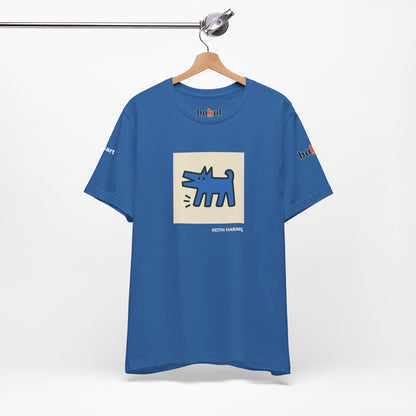 DOGART Unisex Jersey Cat T-Shirt - KEITH HARING - Iconic Painting Reimagined with Dogs