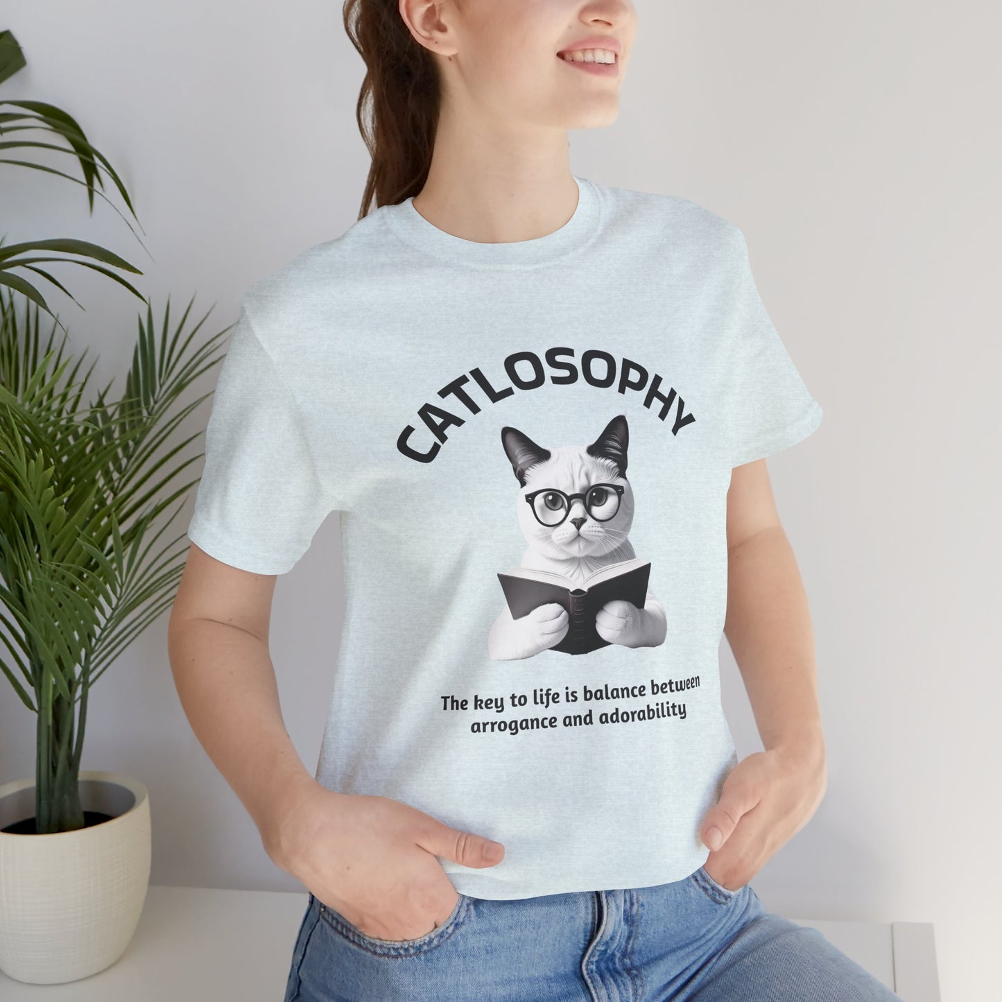 Catlosophy Unisex Jersey Short Sleeve Tee –  "The Key to Life" Design