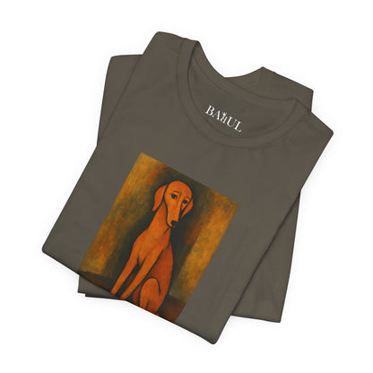 DOGART Unisex Jersey DOG T-Shirt - MODIGLIANI - Iconic Painting Reimagined with Dogs