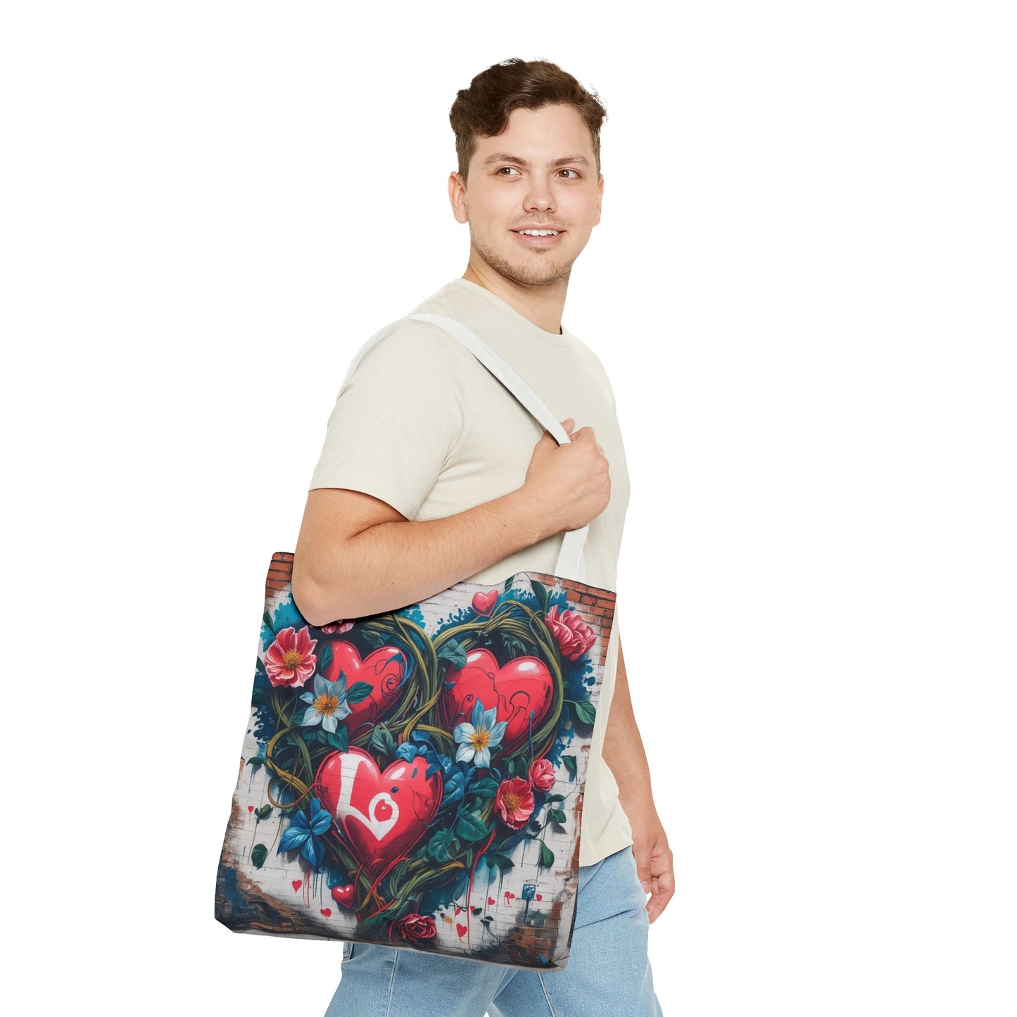 Artistic Surge - Eco-Friendly Canvas Tote Bag - HEARTS OF LOVE
