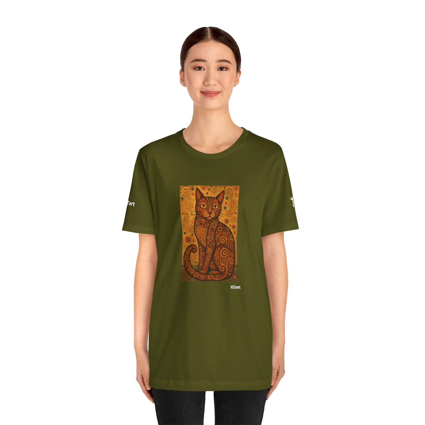 CATART Unisex Jersey Cat T-Shirt - KLIMT - Iconic Painting Reimagined with Cats