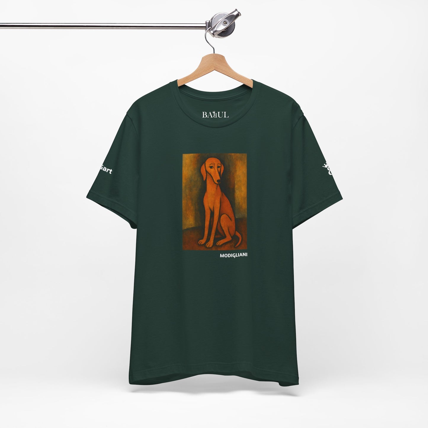 DOGART Unisex Jersey DOG T-Shirt - MODIGLIANI - Iconic Painting Reimagined with Dogs