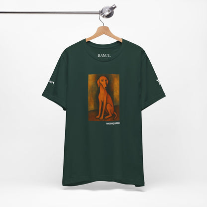 DOGART Unisex Jersey DOG T-Shirt - MODIGLIANI - Iconic Painting Reimagined with Dogs