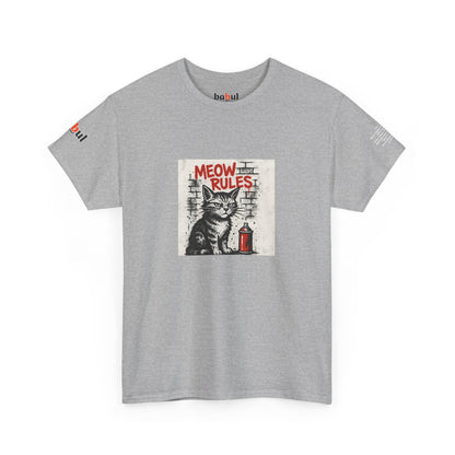 Rebel Graphic Tee - Unisex Heavy Cotton T-Shirt for the Wild at Heart. Rebel Tees, Born to Be Worn - MEOW RULES