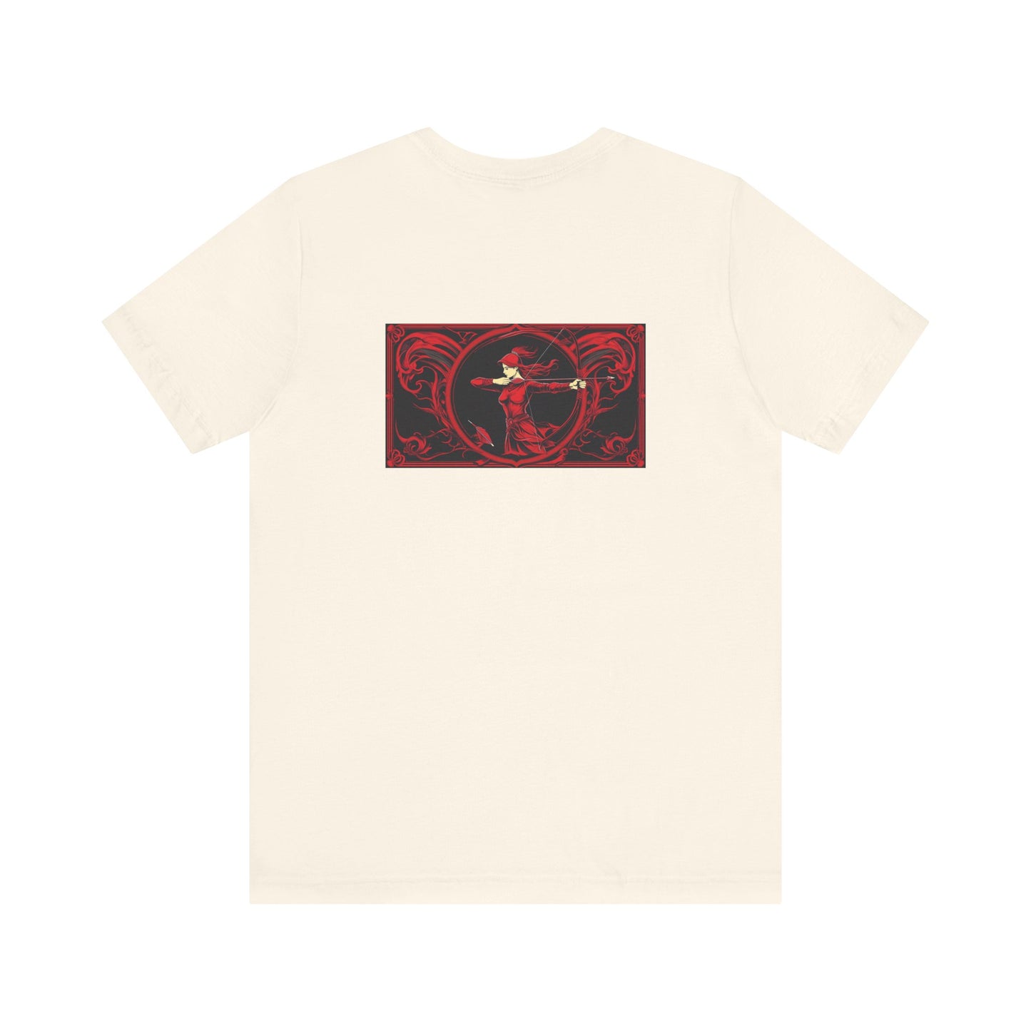 Sagittarius - Gothic Zodiac, Red Graphic on the back T-Shirt. Zodiac in the Shadows