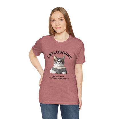 Catlosophy Unisex Jersey Short Sleeve Tee –  "Be mysterious" Design