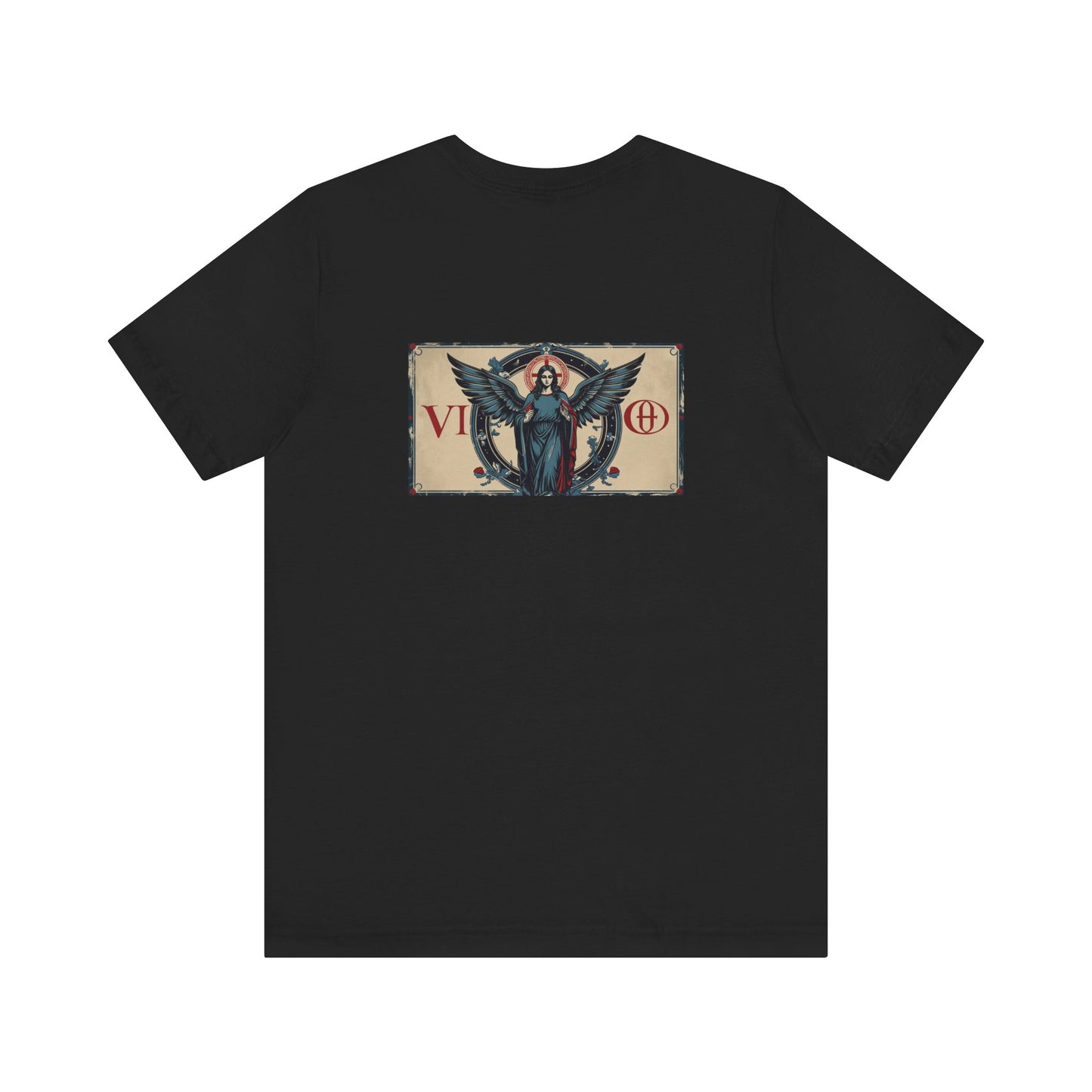 Virgo - Gothic Zodiac T-Shirt. Blue graphic on the back.  Zodiac in the Shadows