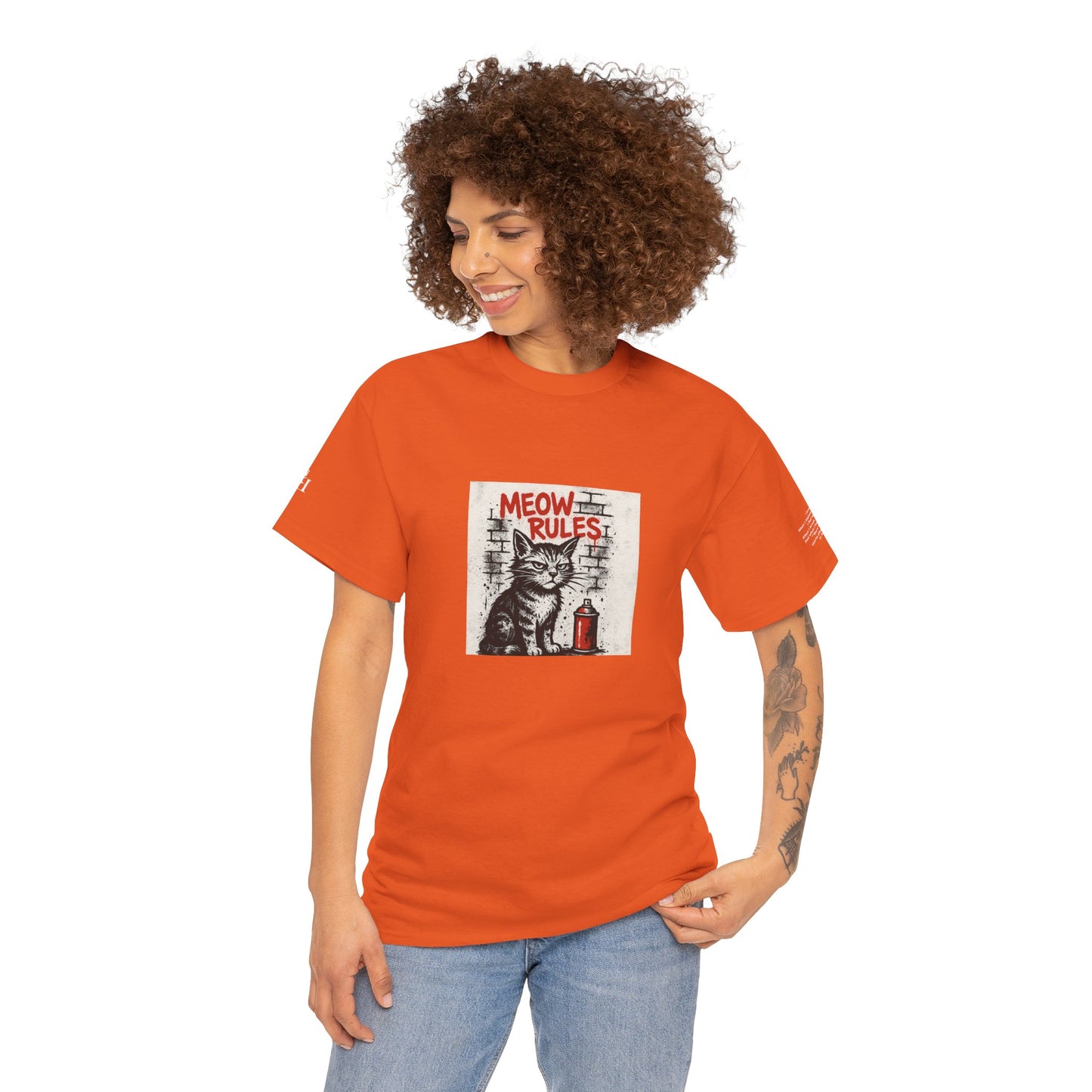 Rebel Graphic Tee - Unisex Heavy Cotton T-Shirt for the Wild at Heart. Rebel Tees, Born to Be Worn - MEOW RULES