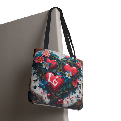 Artistic Surge - Eco-Friendly Canvas Tote Bag - HEARTS OF LOVE